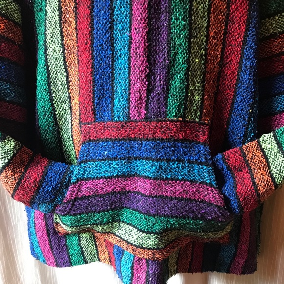 Baja Cienfeugos XL / XXL Rainbow Baja Hoodie “drug rug” “Mexican hoodie” PRIDE - Picture 4 of 11
